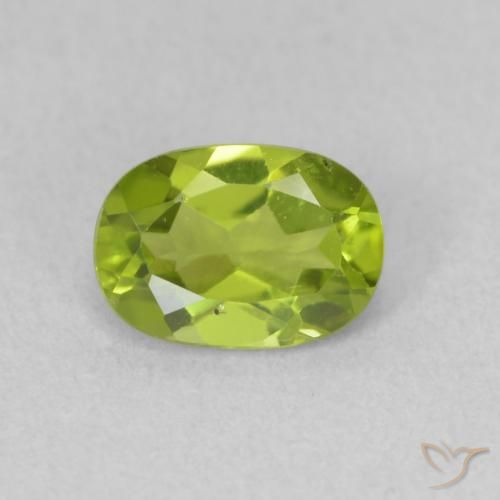 0.96ct 자연스러운 황록색 감람석, 타원형, VS