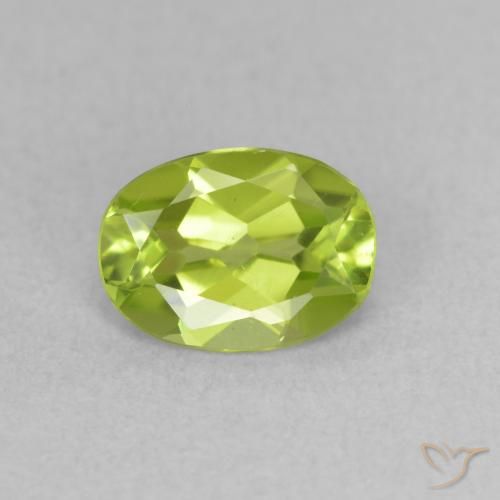 0.78ct 자연스러운 밝은 녹색 감람석, 타원형, VVS-VS