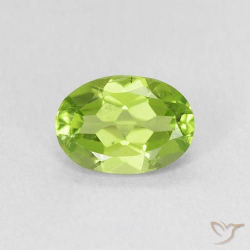 0.94ct 자연스러운 황록색 감람석, 타원형, VS
