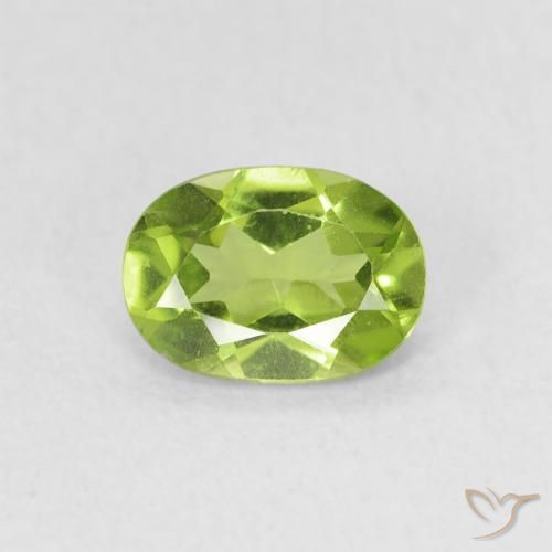 0.79ct 자연스러운 활기찬 녹색 감람석, 타원형, VVS-VS
