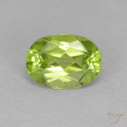 0.90ct 자연스러운 밝은 녹색 감람석, 타원형, VS