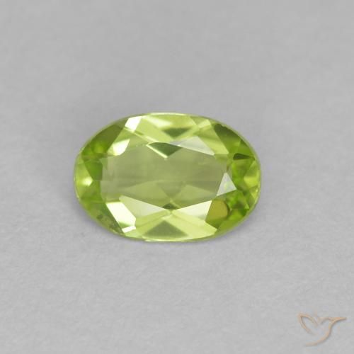 0.50ct 자연스러운 밝은 녹색 감람석, 타원형, VS