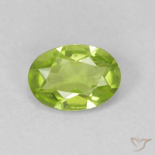 0.84ct 자연스러운 밝은 녹색 감람석, 타원형, VVS