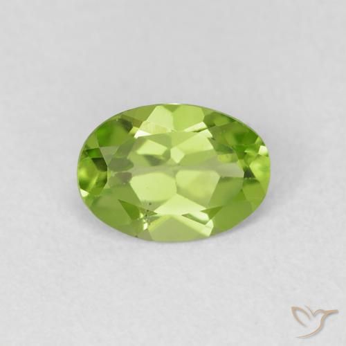 0.77ct 자연스러운 황록색 감람석, 타원형, VVS-VS