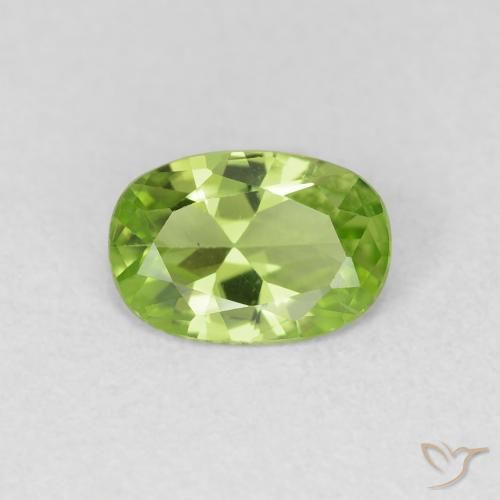 0.72ct 자연스러운 황록색 감람석, 타원형, VVS-VS