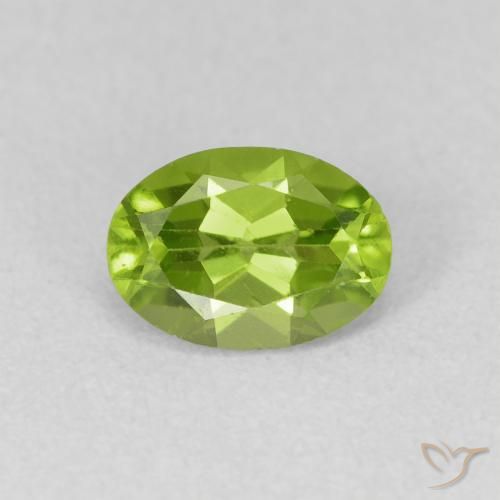 0.93ct 자연스러운 활기찬 녹색 감람석, 타원형, VVS-VS