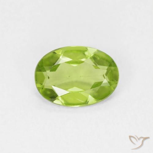 0.72ct 자연스러운 활기찬 녹색 감람석, 타원형, VVS-VS