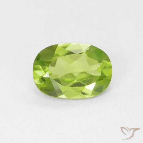 0.92ct 자연스러운 미디엄 그린 감람석, 타원형, VVS-VS