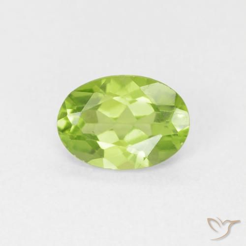 0.80ct 자연스러운 연한 초록색 감람석, 타원형, VVS-VS