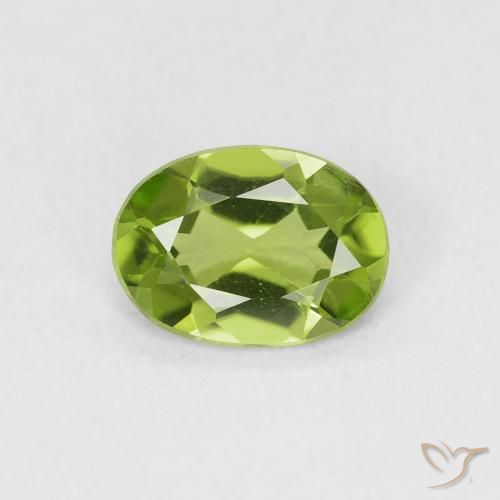 0.83ct 자연스러운 황록색 감람석, 타원형, VVS-VS