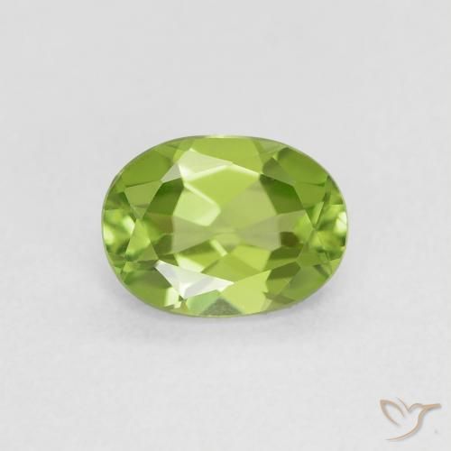 0.90ct 자연스러운 황록색 감람석, 타원형, VVS-VS