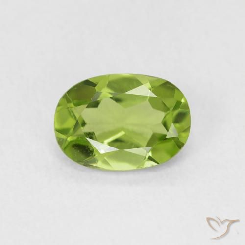 0.92ct 자연스러운 미디엄 그린 감람석, 타원형, VVS-VS