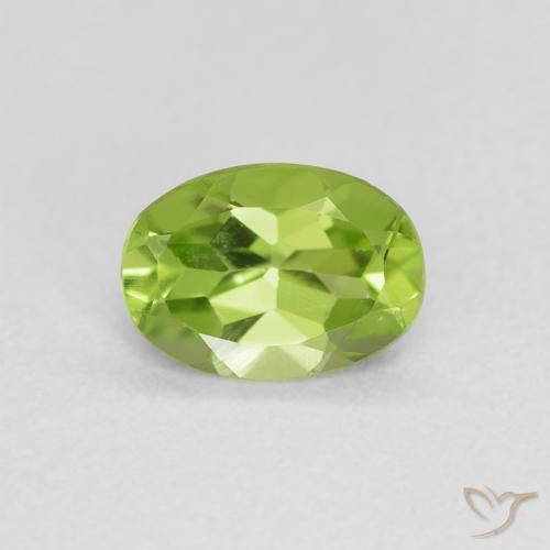 0.83ct 자연스러운 활기찬 녹색 감람석, 타원형, VVS-VS