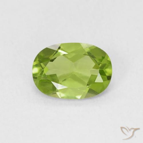0.85ct 자연스러운 황록색 감람석, 타원형, VVS-VS