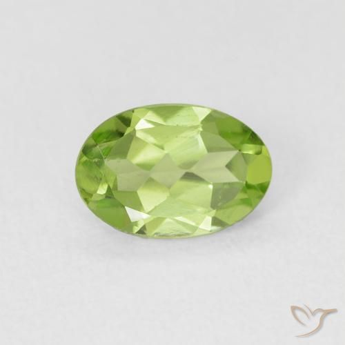 0.74ct 자연스러운 라이트 라이블리 그린 감람석, 타원형, VVS-VS