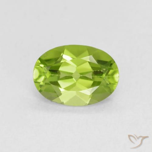 0.84ct 자연스러운 황록색 감람석, 타원형, VS