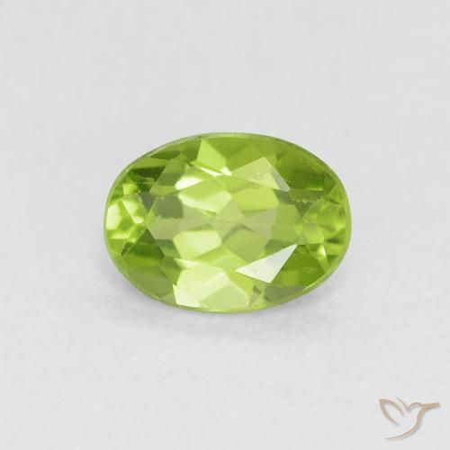 0.79ct 자연스러운 황록색 감람석, 타원형, VS