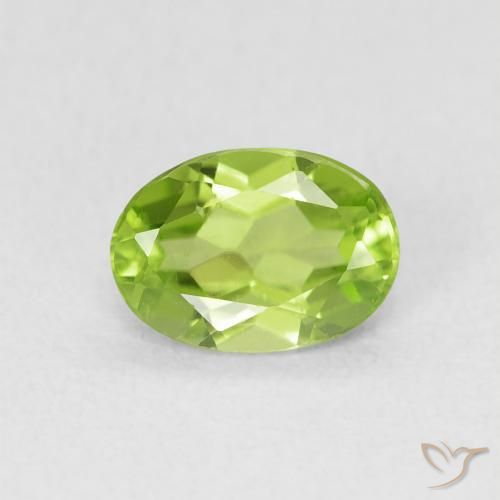 0.89ct 자연스러운 황록색 감람석, 타원형, VS