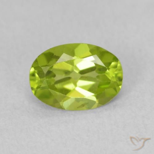 0.85ct 자연스러운 황록색 감람석, 타원형, VS
