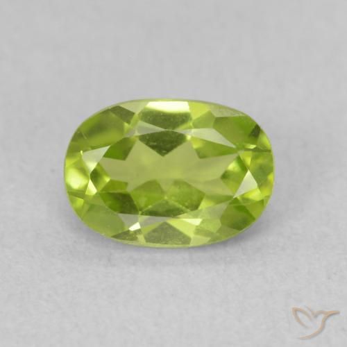0.93ct 자연스러운 밝은 녹색 감람석, 타원형, VS