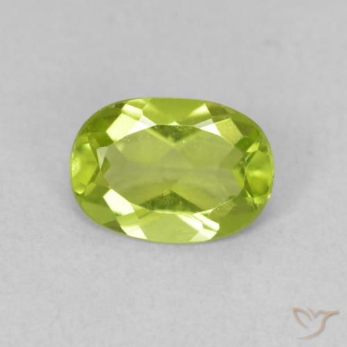 0.76ct 자연스러운 밝은 녹색 감람석, 타원형, VVS-VS
