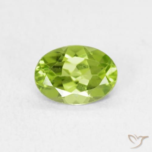 0.83ct 자연스러운 활기찬 녹색 감람석, 타원형, VVS-VS
