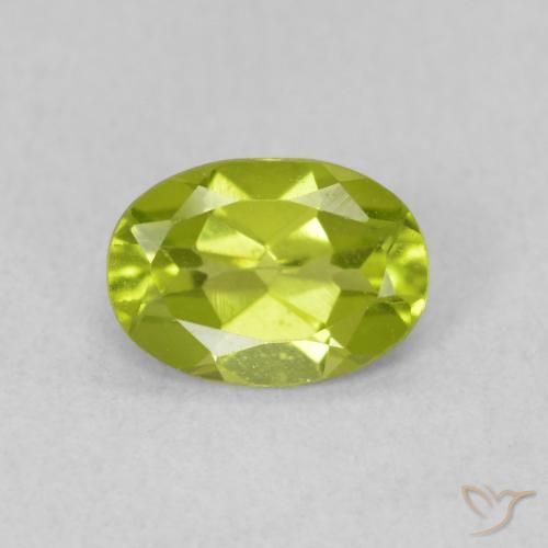 0.79ct 자연스러운 밝은 녹색 감람석, 타원형, VS