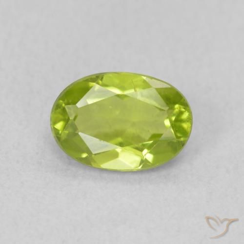 0.89ct 자연스러운 밝은 녹색 감람석, 타원형, VS
