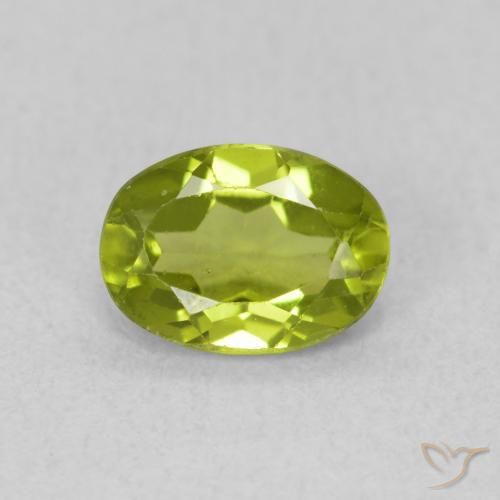 0.82ct 자연스러운 올리브 그린 감람석, 타원형, VS