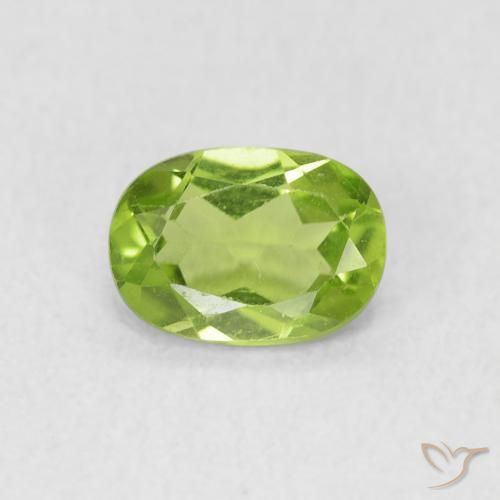 0.90ct 자연스러운 라이트 라이블리 그린 감람석, 타원형, VS