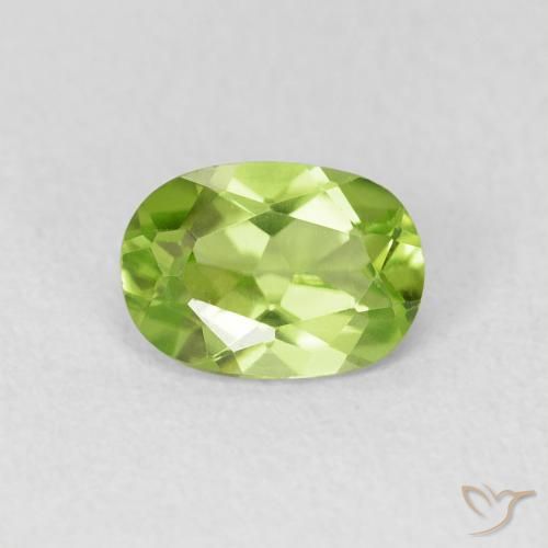 0.85ct 자연스러운 황록색 감람석, 타원형, VVS-VS