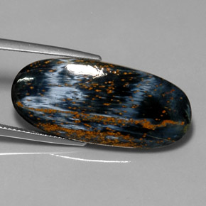 18.06캐럿 천연 멀티컬러 피터사이트, 타원형 컷, 32×14.5 mm, 불투명체