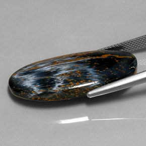 18.06캐럿 천연 멀티컬러 피터사이트, 타원형 컷, 32×14.5 mm, 불투명체