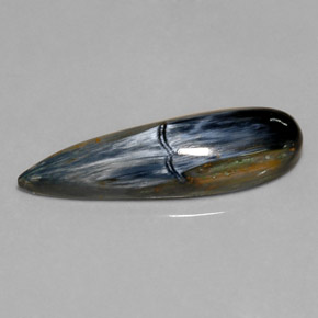 6.91캐럿 천연 멀티컬러 피터사이트, 배 모양, 26.2×7.7 mm, 불투명체