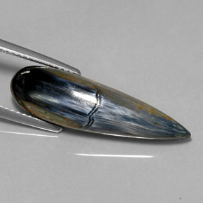 6.91캐럿 천연 멀티컬러 피터사이트, 배 모양, 26.2×7.7 mm, 불투명체
