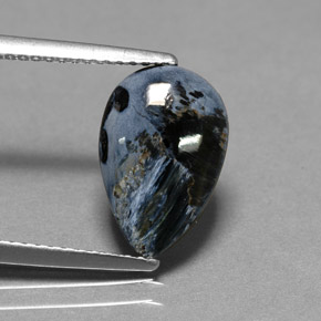 2.16캐럿 천연 멀티컬러 피터사이트, 배 모양, 12.9×8.5 mm, 불투명체