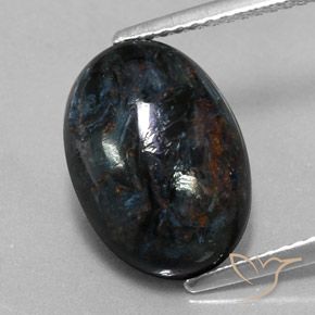 6.05ct 자연스러운 검은색 피터사이트, 타원형, 불투명체