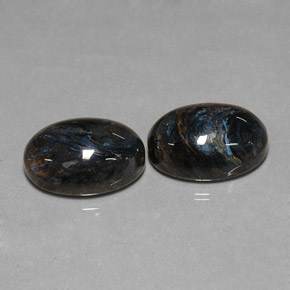 12.70캐럿 천연 검정색 피터사이트 보석, 타원형 컷, 14.1×10.2 mm, 불투명체