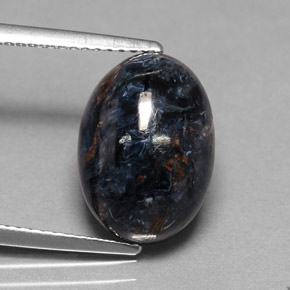 6.00캐럿 천연 멀티컬러 피터사이트, 타원형 컷, 13.9×10 mm, 불투명체