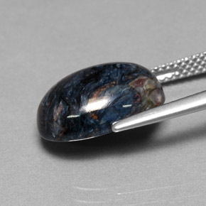 6.00캐럿 천연 멀티컬러 피터사이트, 타원형 컷, 13.9×10 mm, 불투명체