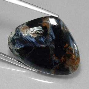 16.51캐럿 천연 검정색 피터사이트, 멋진 모양, 24.2×18.3 mm, 불투명체