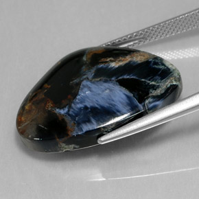 16.51캐럿 천연 검정색 피터사이트, 멋진 모양, 24.2×18.3 mm, 불투명체