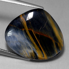 17.82캐럿 천연 멀티컬러 피터사이트, 배 모양, 21.7×18.6 mm, 불투명체