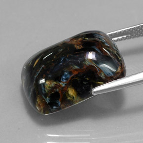 14.92캐럿 천연 멀티컬러 피터사이트, 쿠션 컷, 18.1×13.2 mm, 불투명체