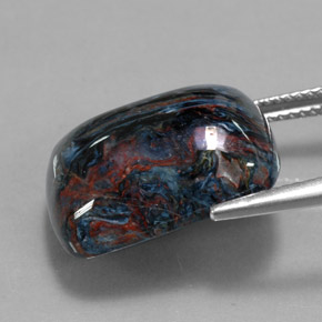14.74캐럿 천연 멀티컬러 피터사이트, 쿠션 컷, 18.2×13.1 mm, 불투명체