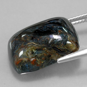 14.99캐럿 천연 멀티컬러 피터사이트, 쿠션 컷, 18.2×13.2 mm, 불투명체