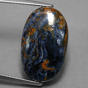 10.89캐럿 천연 멀티컬러 피터사이트, 타원형 컷, 19.1×11.7 mm, 불투명체