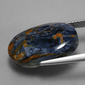 10.89캐럿 천연 멀티컬러 피터사이트, 타원형 컷, 19.1×11.7 mm, 불투명체