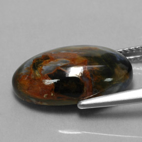 6.14캐럿 천연 다색 피터사이트, 타원형 컷, 불투명체