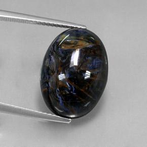 12.29캐럿 천연 멀티컬러 피터사이트, 타원형 컷, 18×13.1 mm, 불투명체